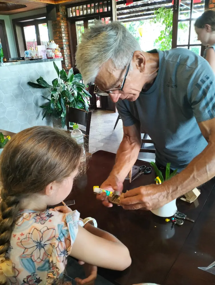 Cardboard toy mechanisms built by students